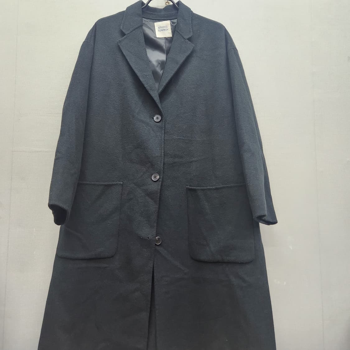 스튜디오톰보이 다크그린 롱 모혼방 코트 XL 상품이미지1