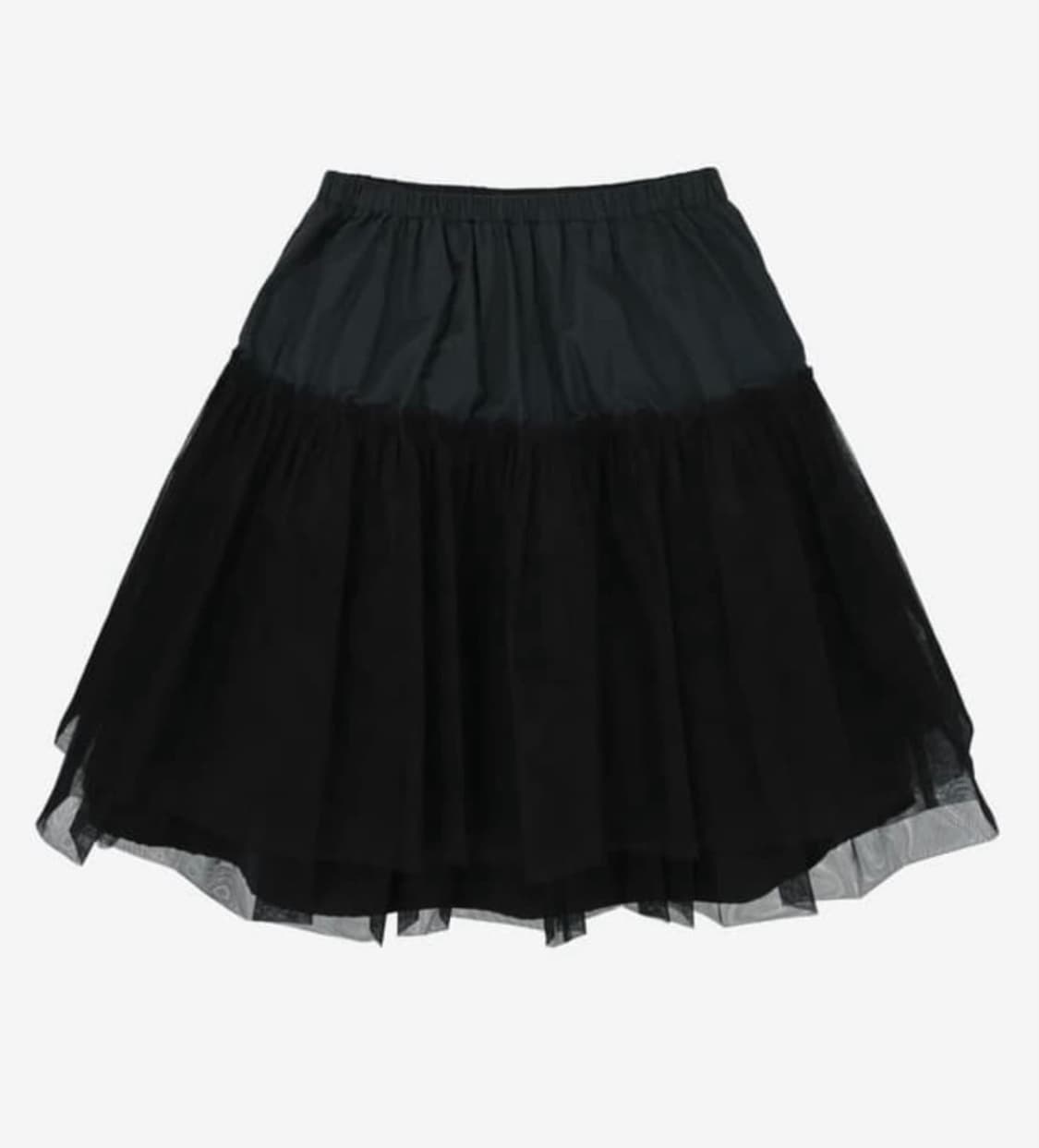 노컨텐츠 메쉬 프릴 샤 스커트 블랙 상품이미지1