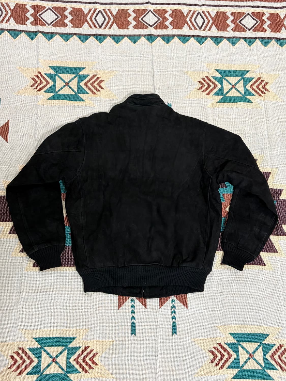 90s MARUNI 제팬 크롭 스웨이드 봄버 블루종 자켓 상품이미지6