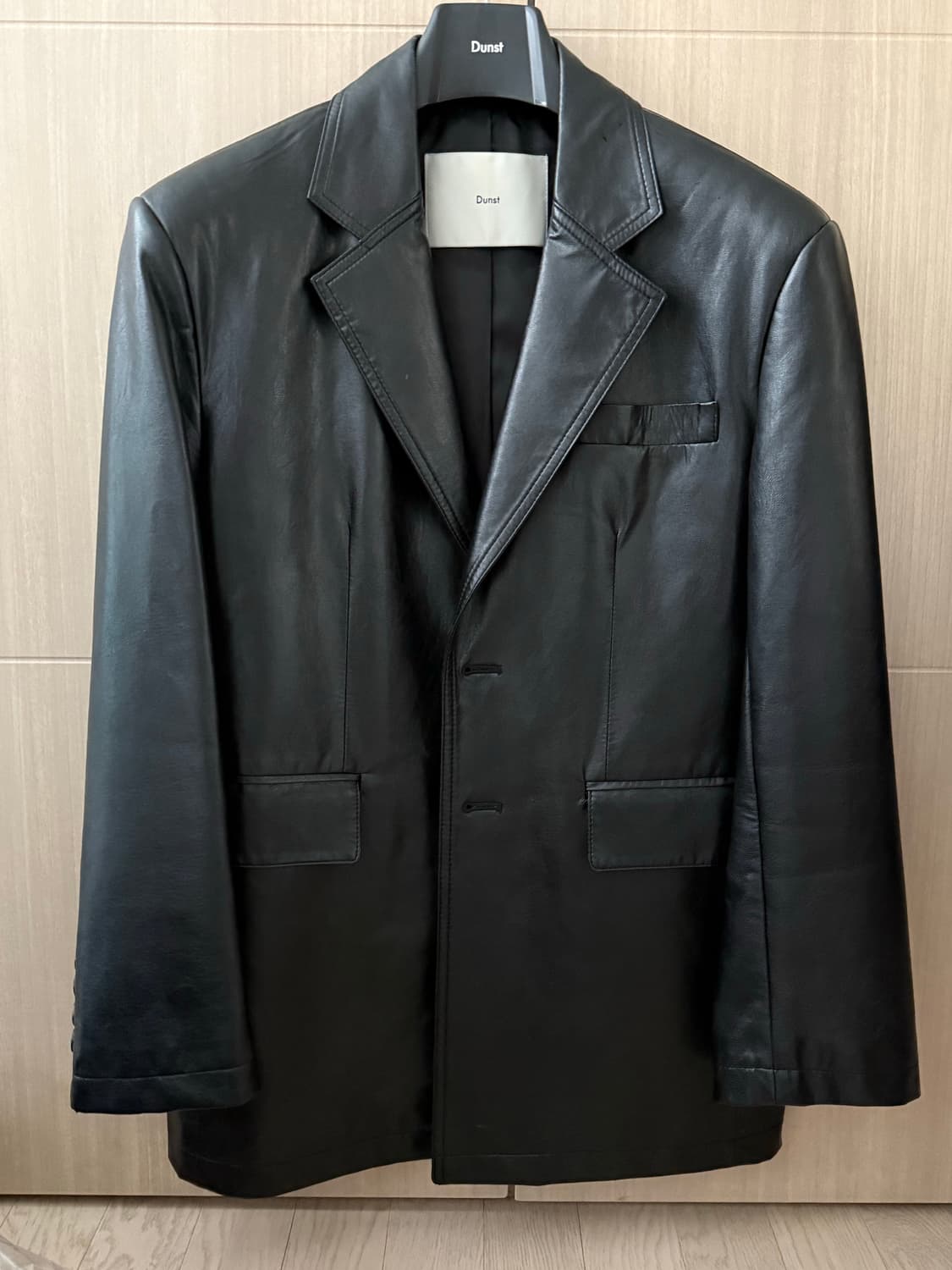 던스트 유니섹스 2버튼 비건 레더 블레이저 블랙 / s 상품이미지2