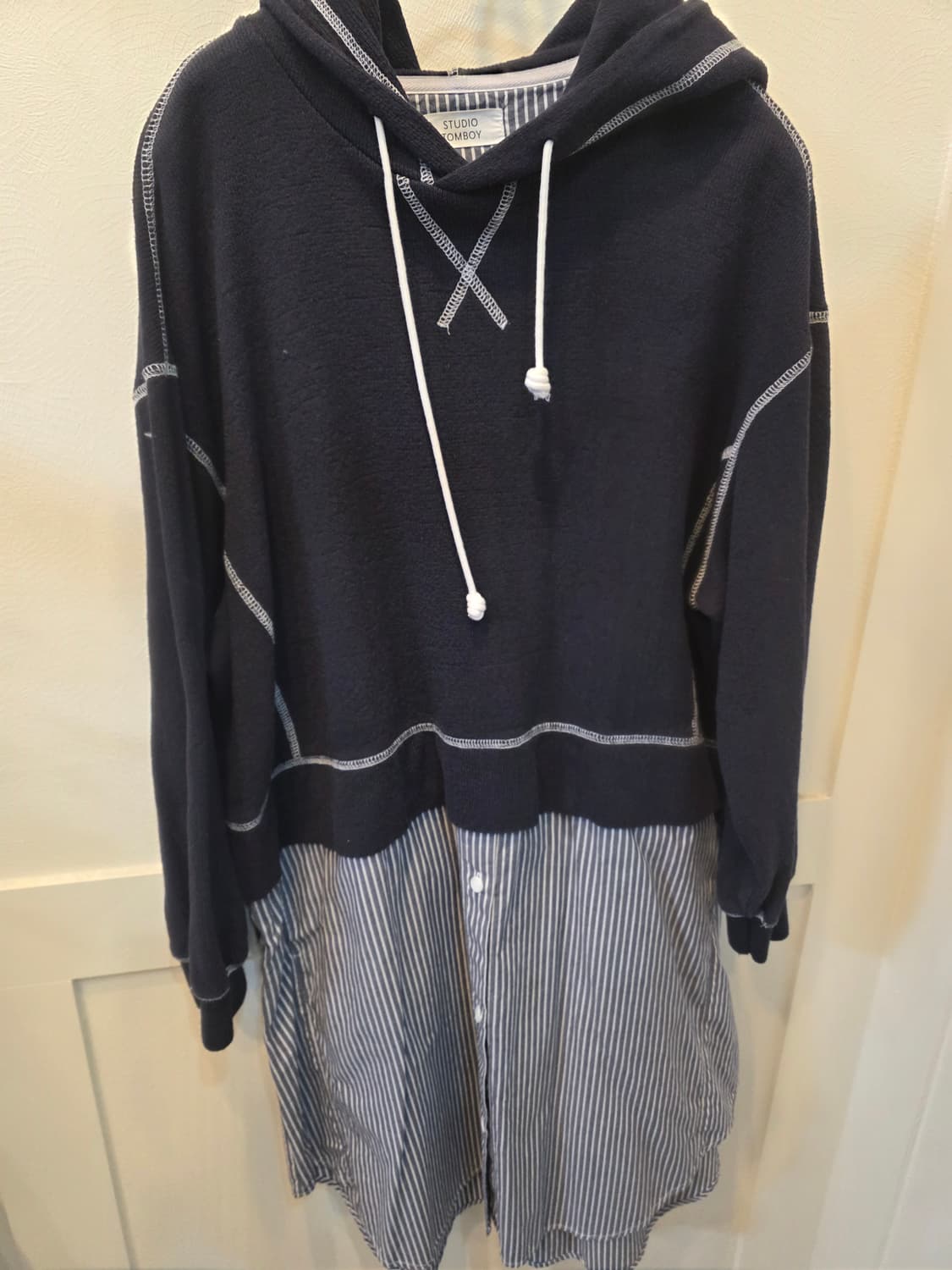 스튜디오 톰보이 후드  믹스 레이어드  셔츠원피스 상품이미지2