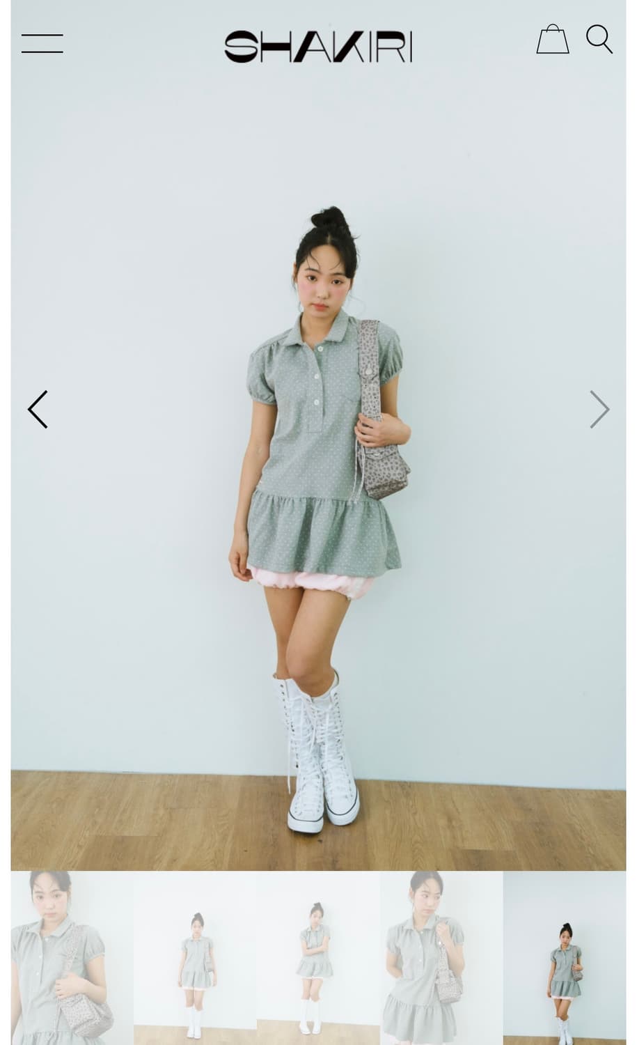 샤키리 softy dot pique dress 상품이미지4