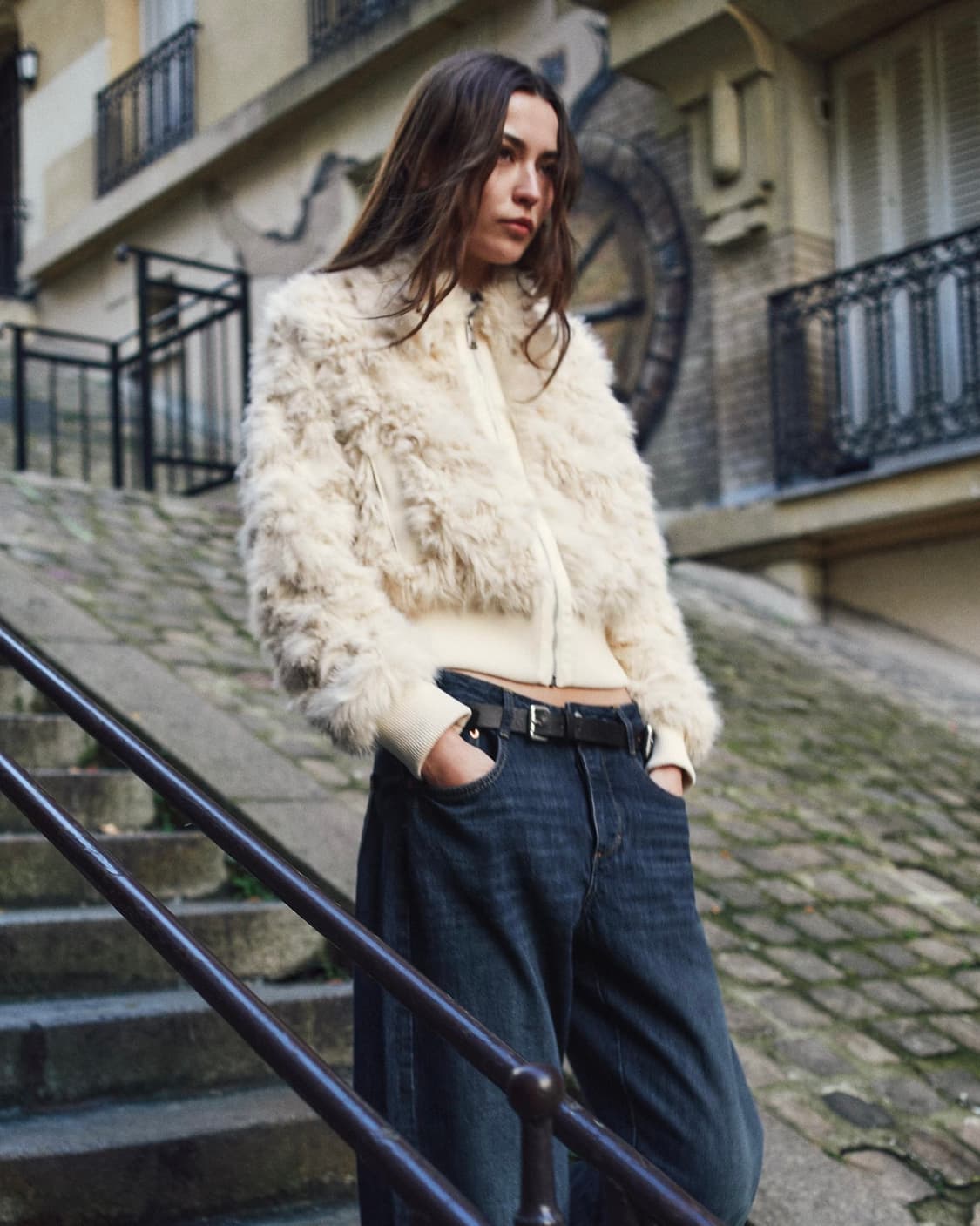 자라 퍼 봄버 자켓 (새상품) 상품이미지1