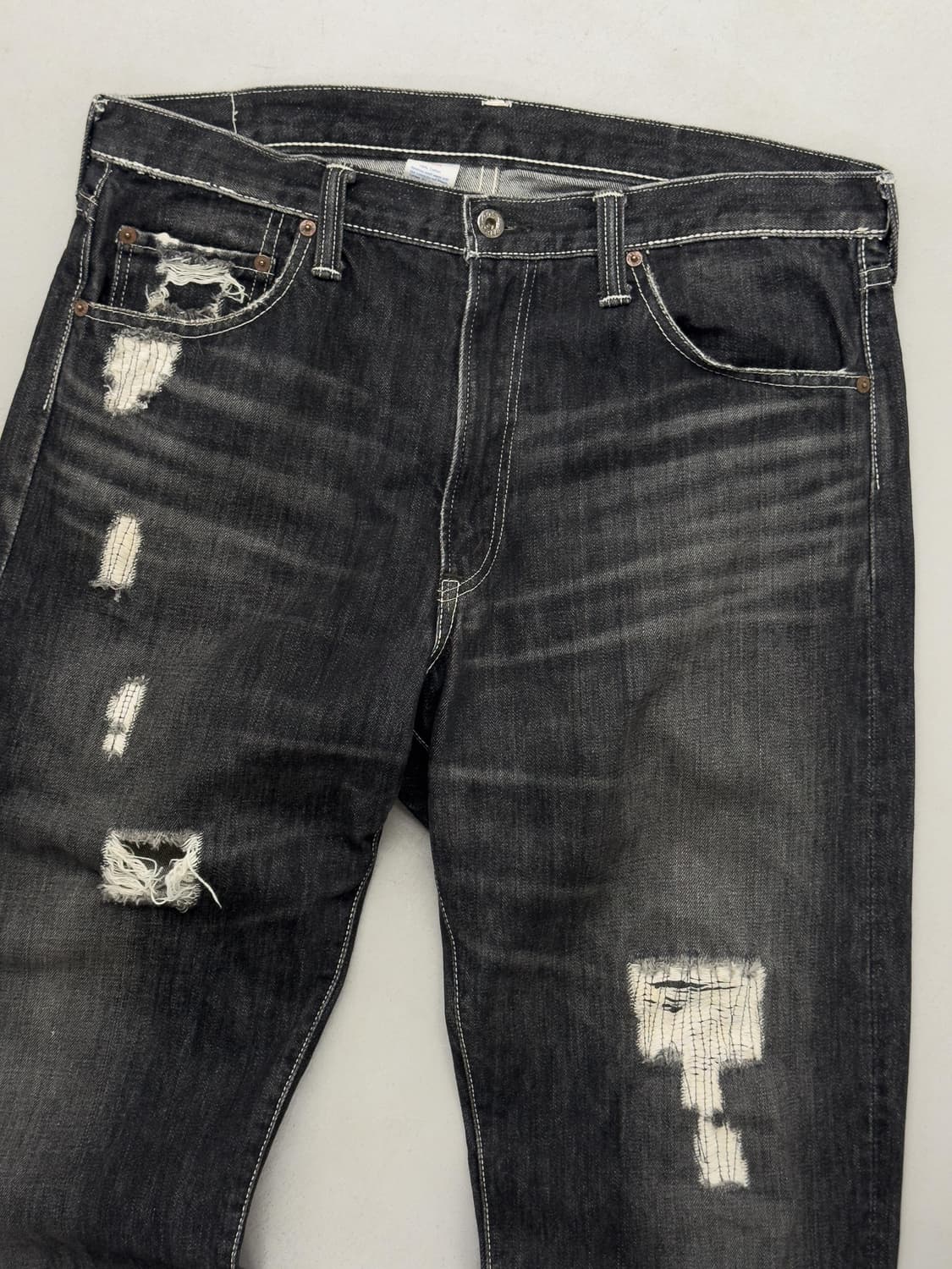 포스트 오버롤즈 디스트레스드 데님 상품이미지2