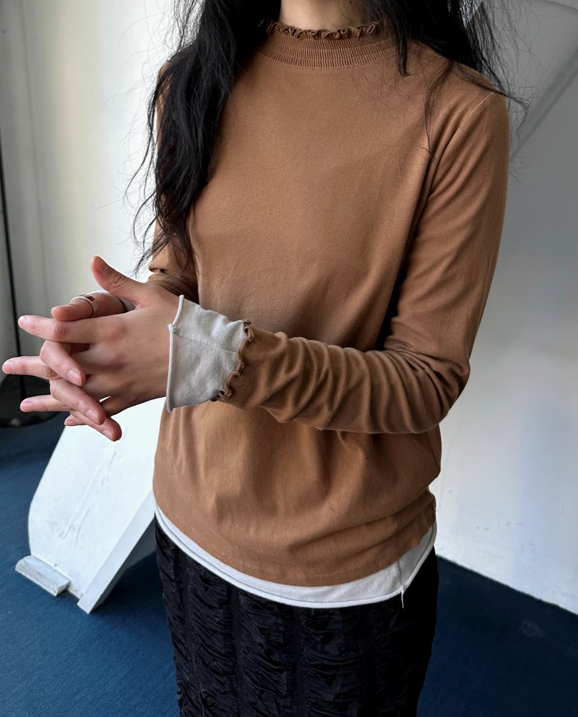 Shirring neck high gauge fabric stretche 상품이미지6