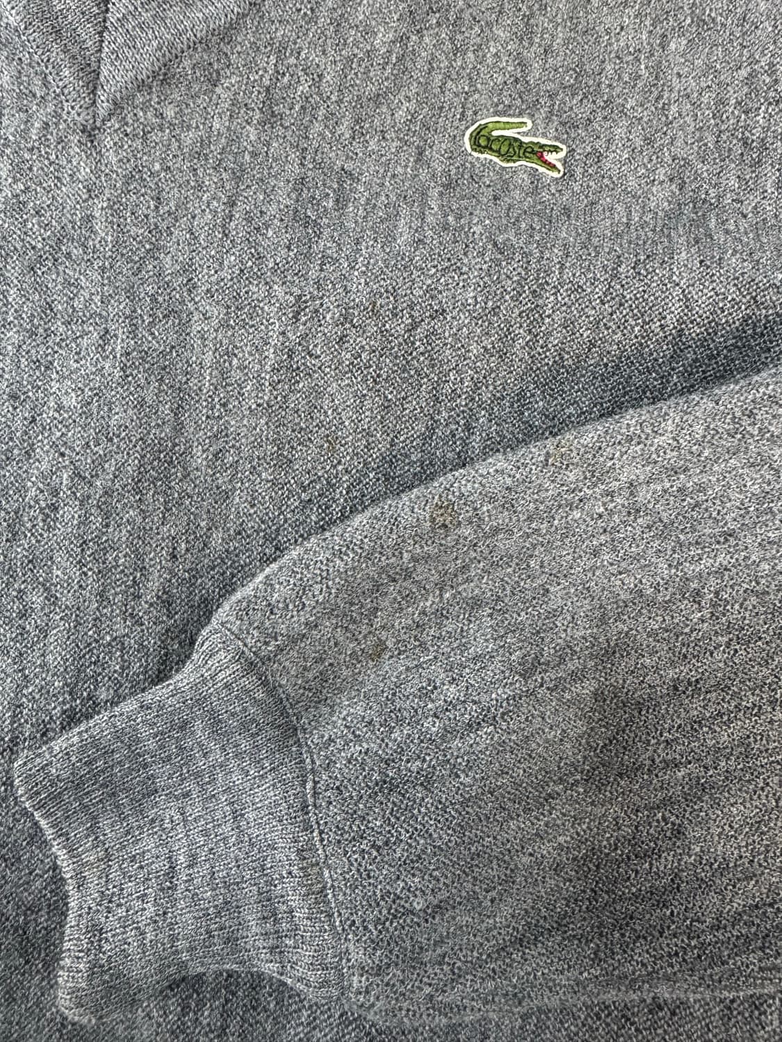 80~90s 라코스테 빈티지 울 브이넥 니트 그레이 상품이미지6