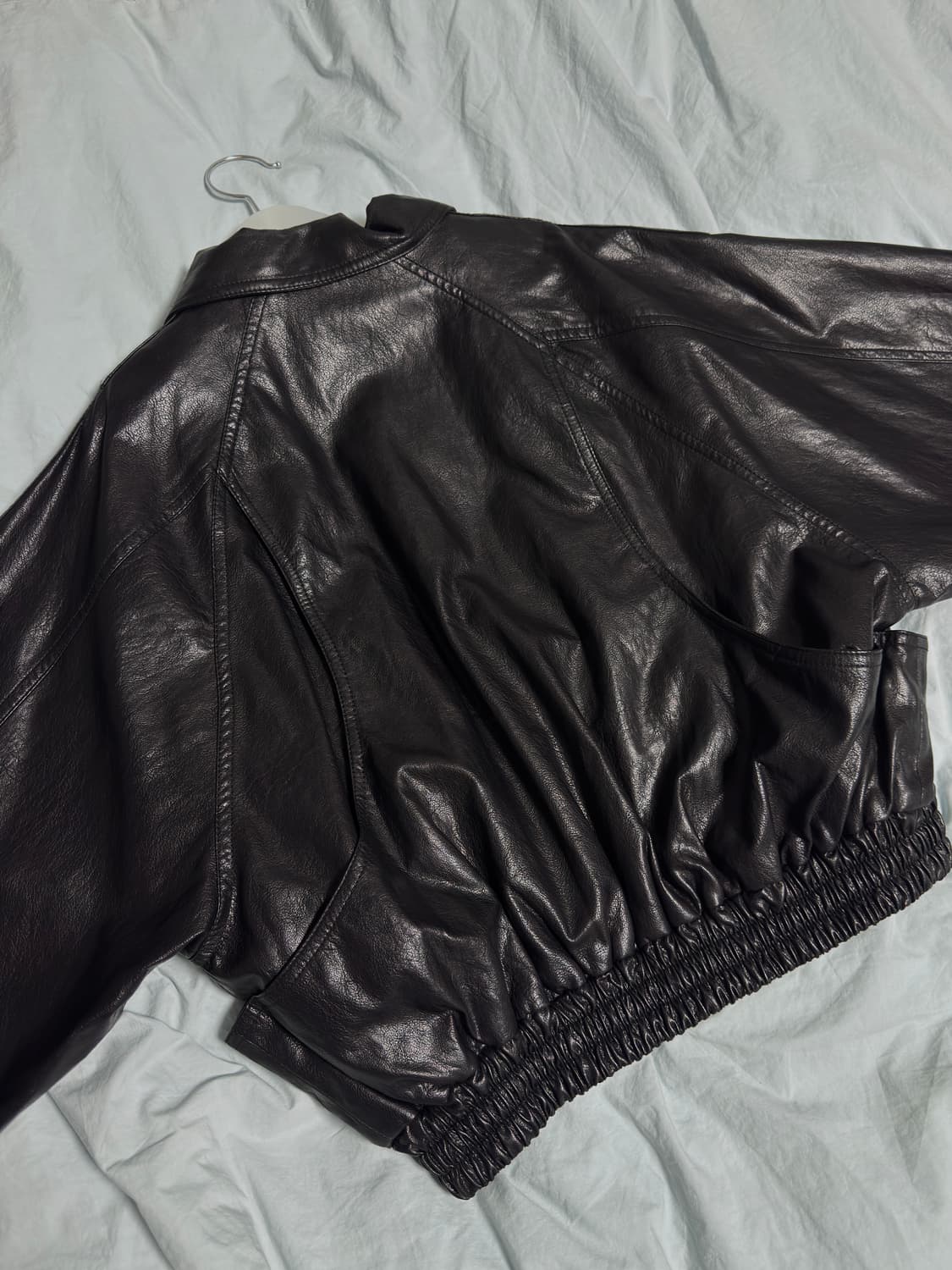 트리밍버드 플래킷 레더 블루종 재킷 상품이미지4