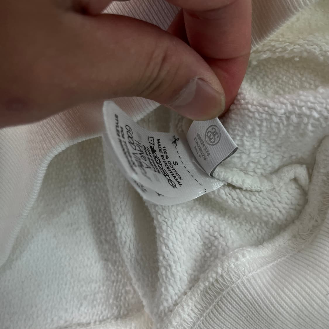 100 스투시 베이직로고 화이트 후드티  상품이미지8