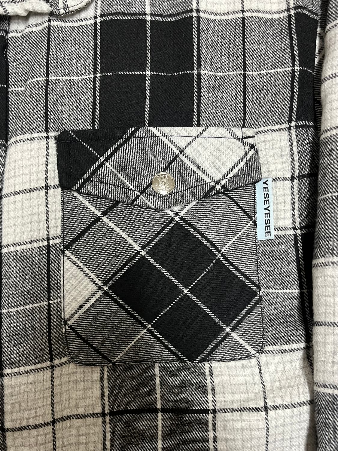 YESEYESEE 체크 셔츠형 패딩 M 상품이미지4