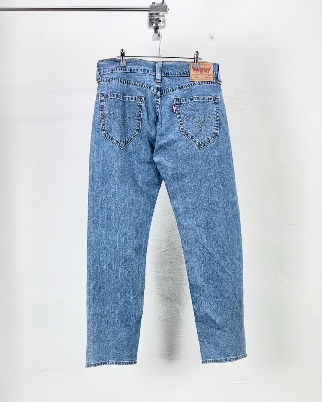 리바이스 프리미엄 505 빅 E 풀 렝스드 라이트 블루 데님 팬츠 상품이미지6