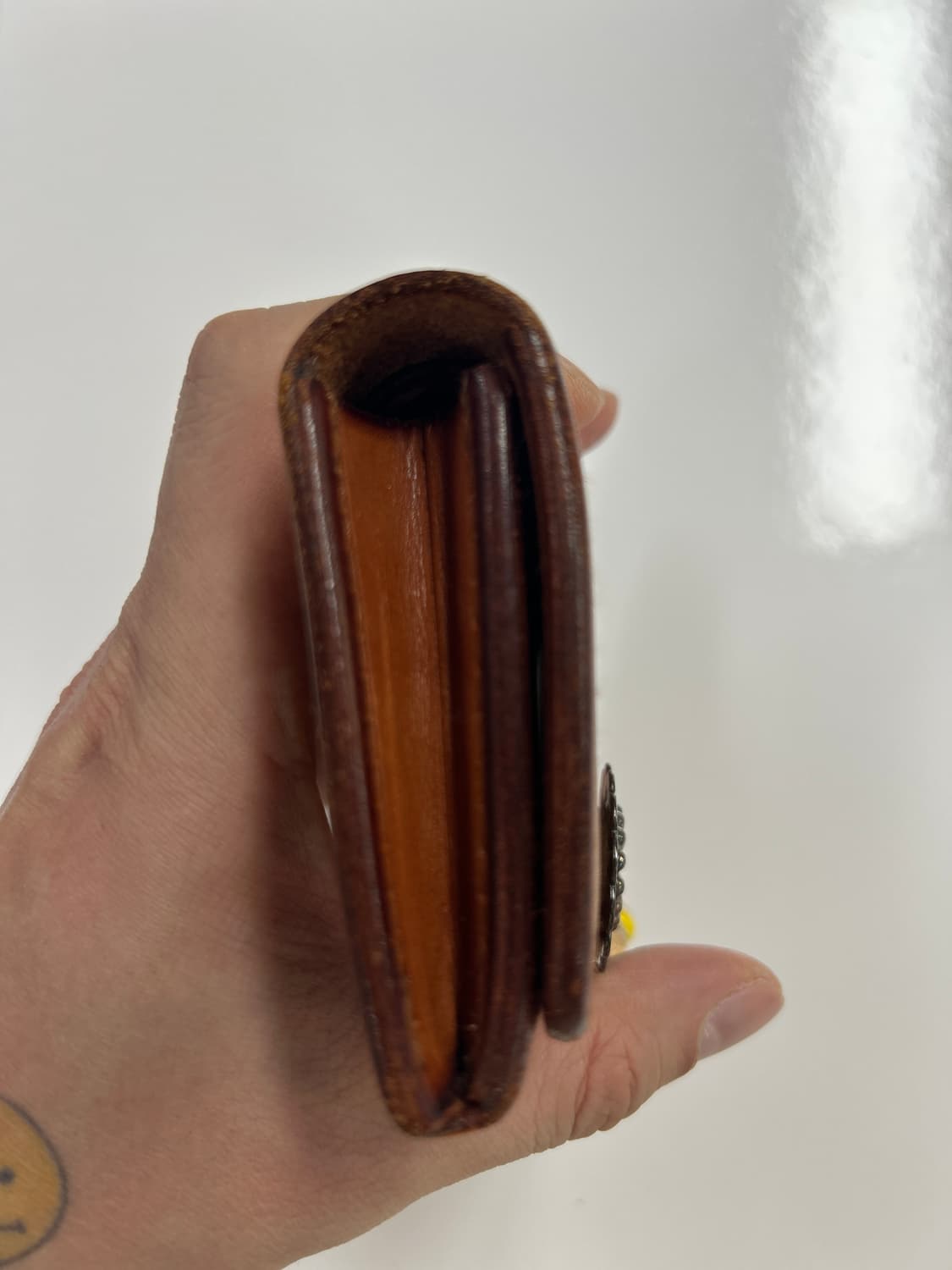 고로스 goros 레인보우 플라워콘초 브라운 새들레더 카드 지갑 상품이미지6