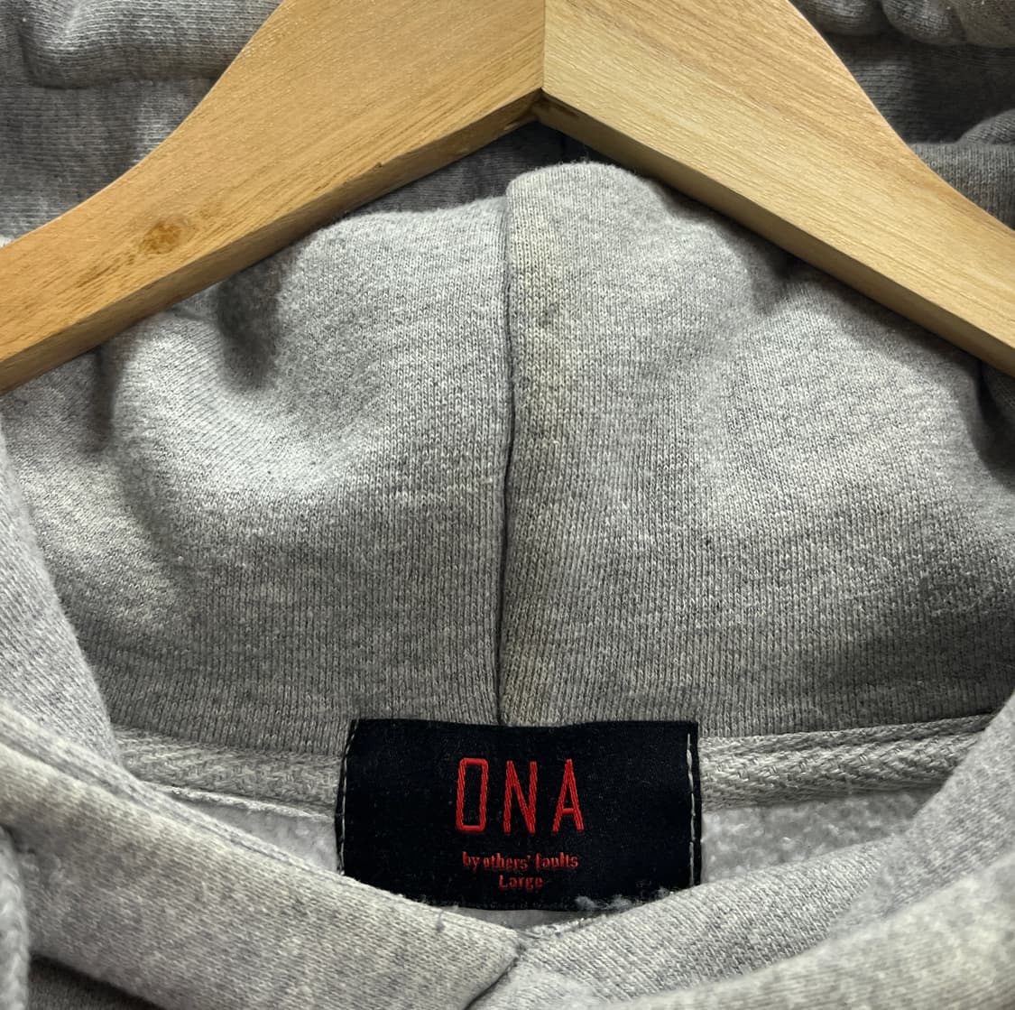ONA 베이스먼트 회색 오버핏 후드티 L 상품이미지4