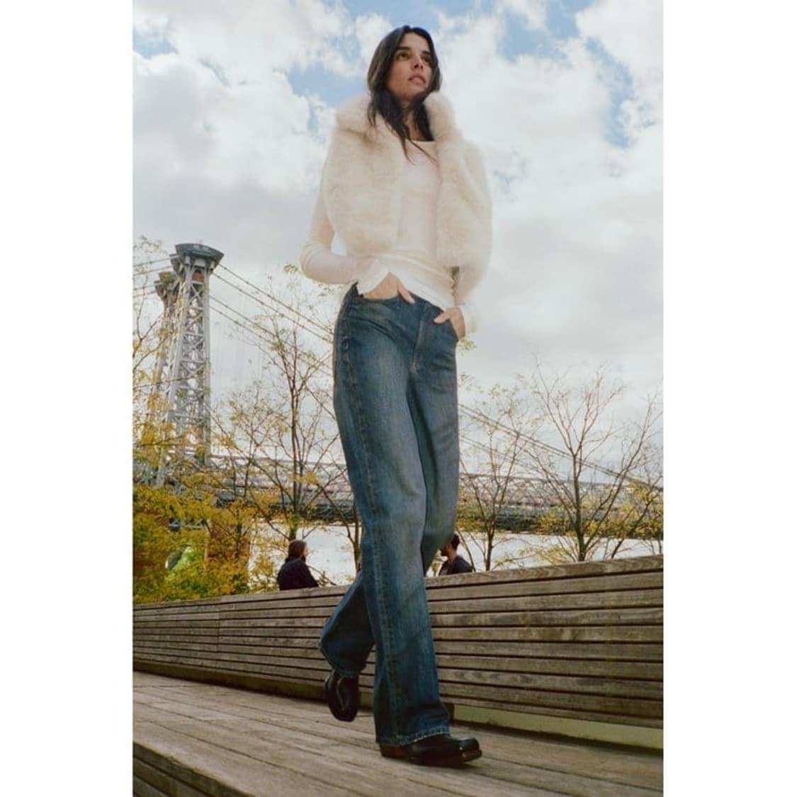 자라 TRF 와이드레그 하이웨이스트 풀렝스진 6045/224 인디고블루 상품이미지2