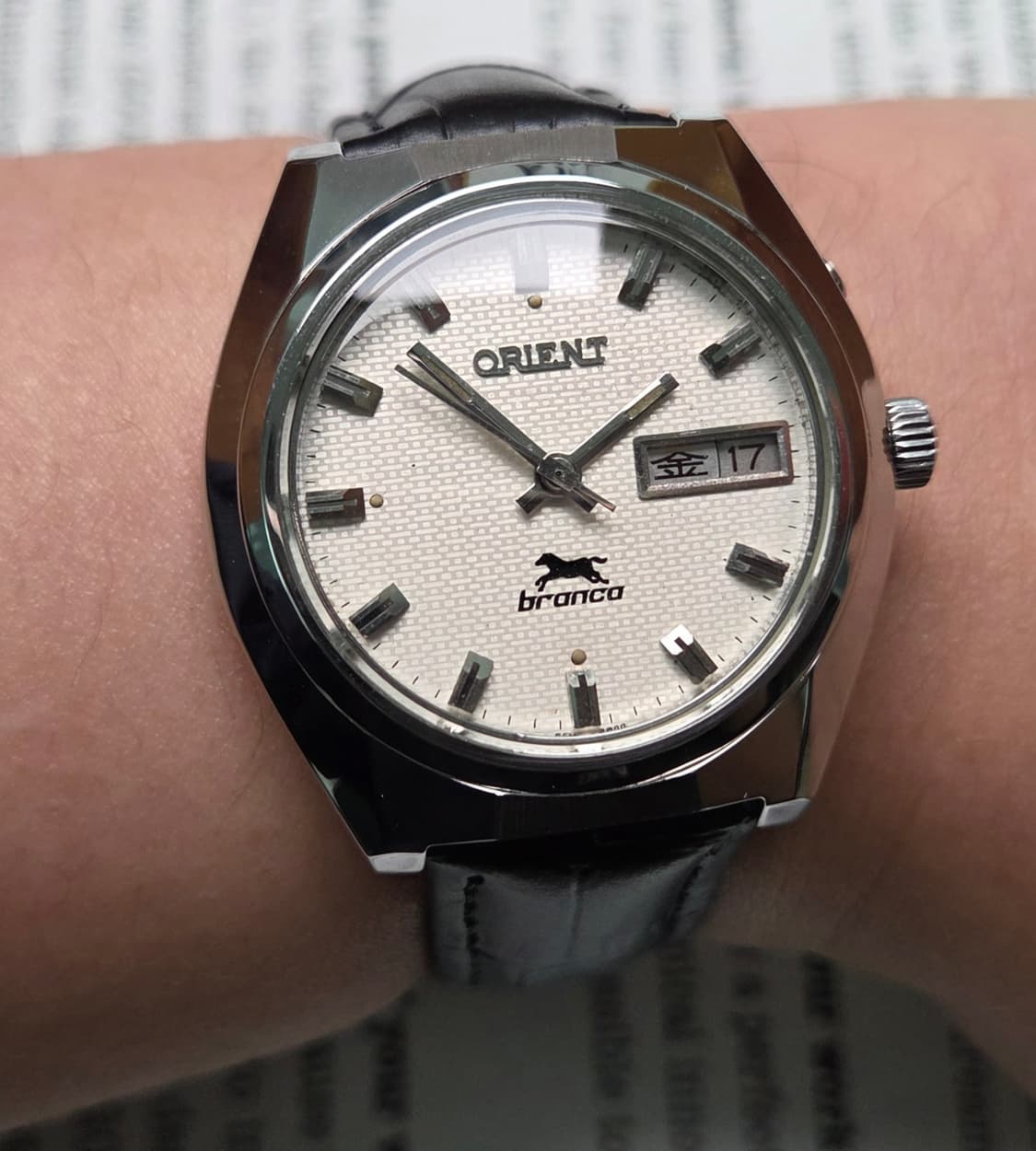 레어] 빈티지 오리엔트 브롱코 입체다이얼 한자 데이데이트 수동 메커니컬 상품이미지3