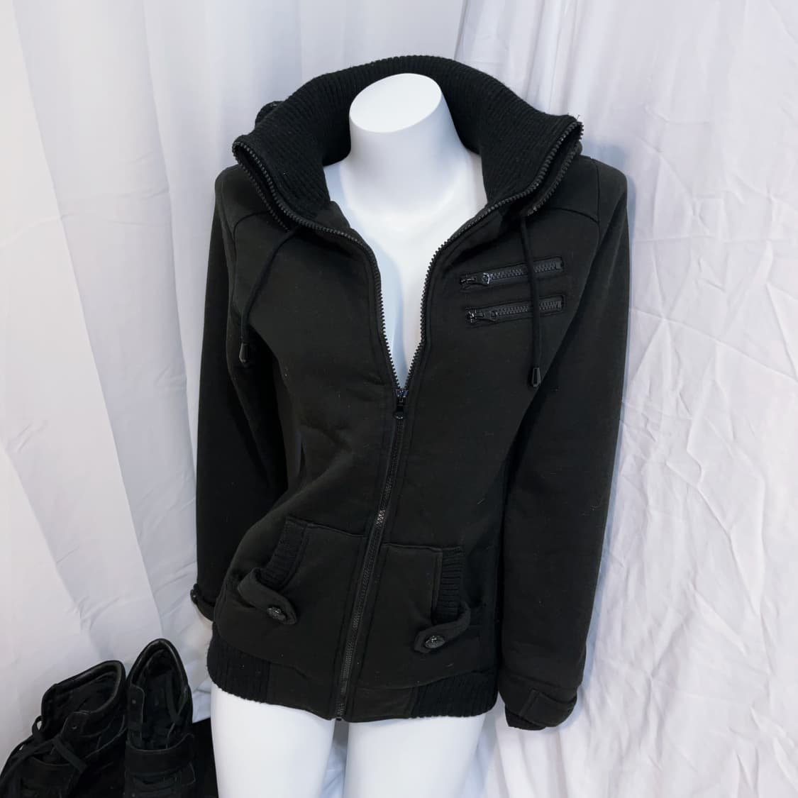 Y2k 00s하이넥 후드집업 상품이미지2