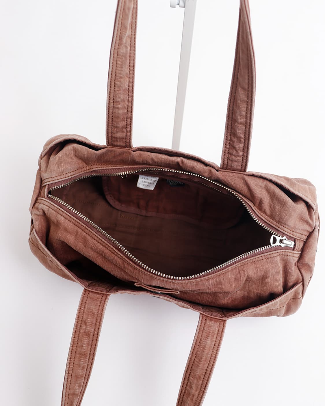 [PORTER] 브릭 브라운 코튼 보스턴 토트백 상품이미지8