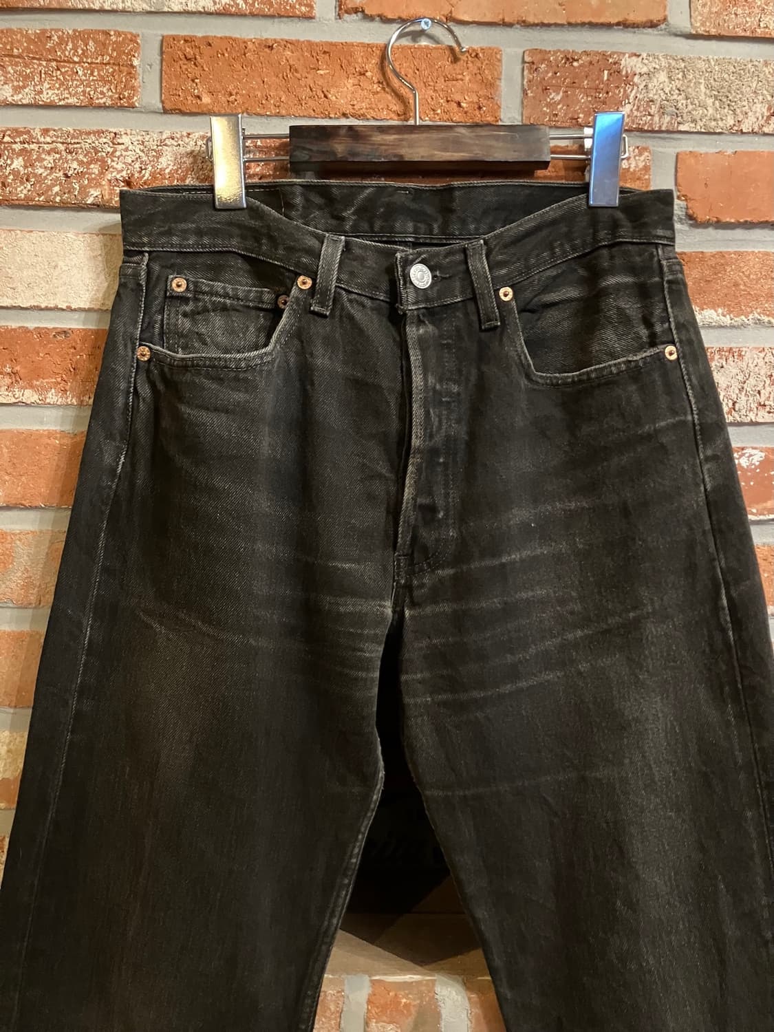 90s USA 빈티지 리바이스 501 0660 블랙진 흑청 데님 팬츠 상품이미지3