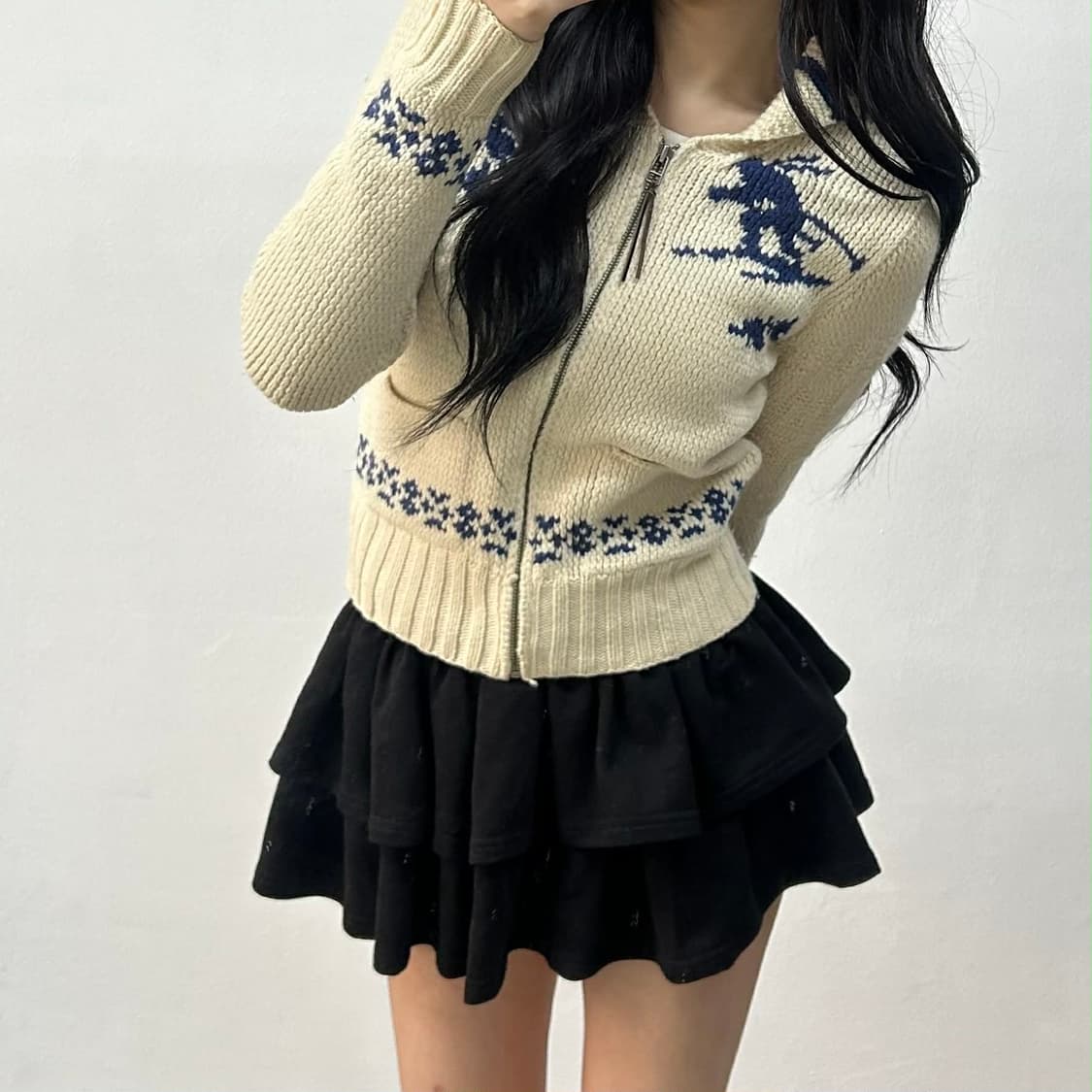 폴로 진스 노르딕 코위찬 걸즈 니트집업(S) 상품이미지1