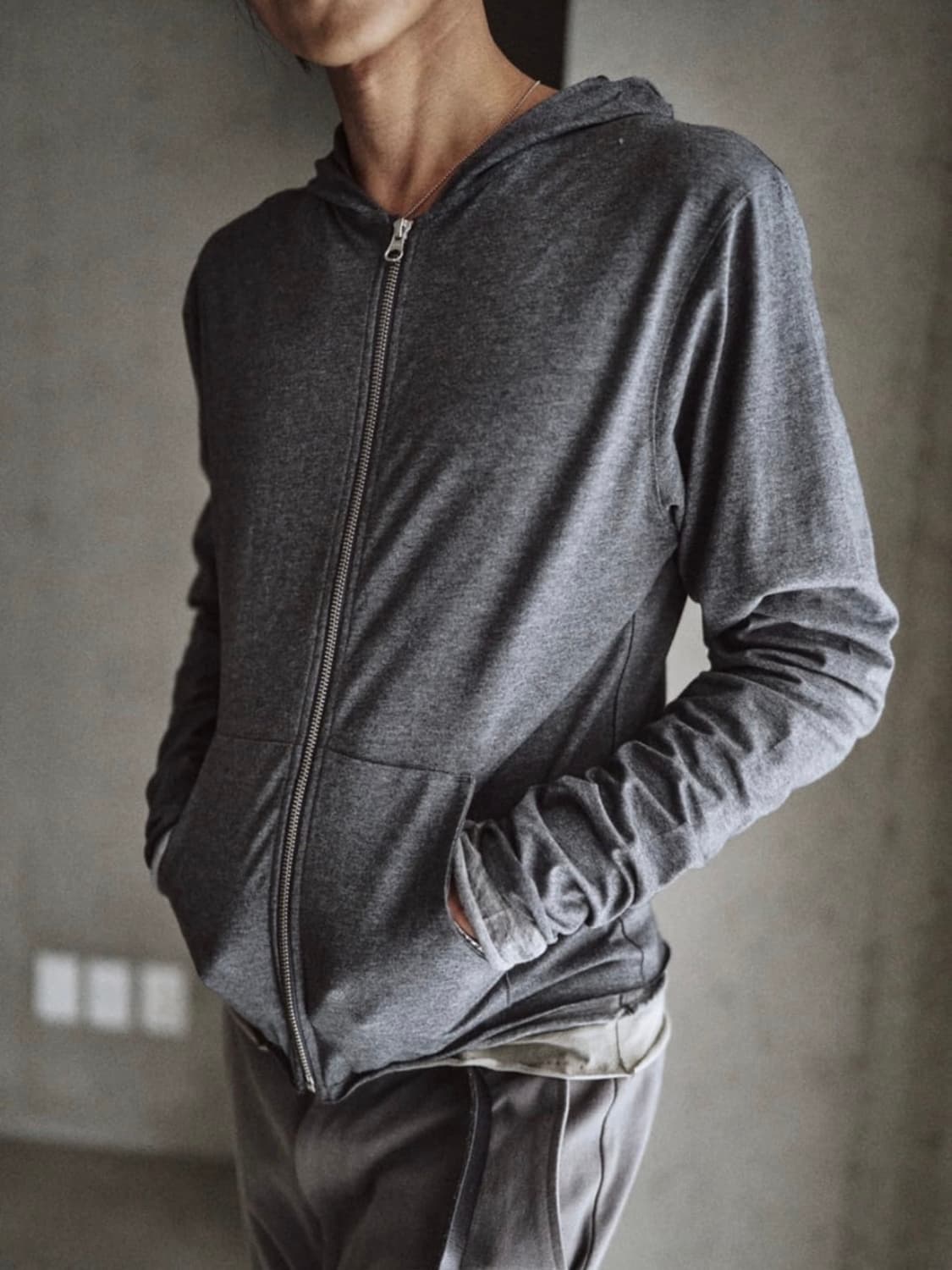 Textured hoodie zip 상품이미지1