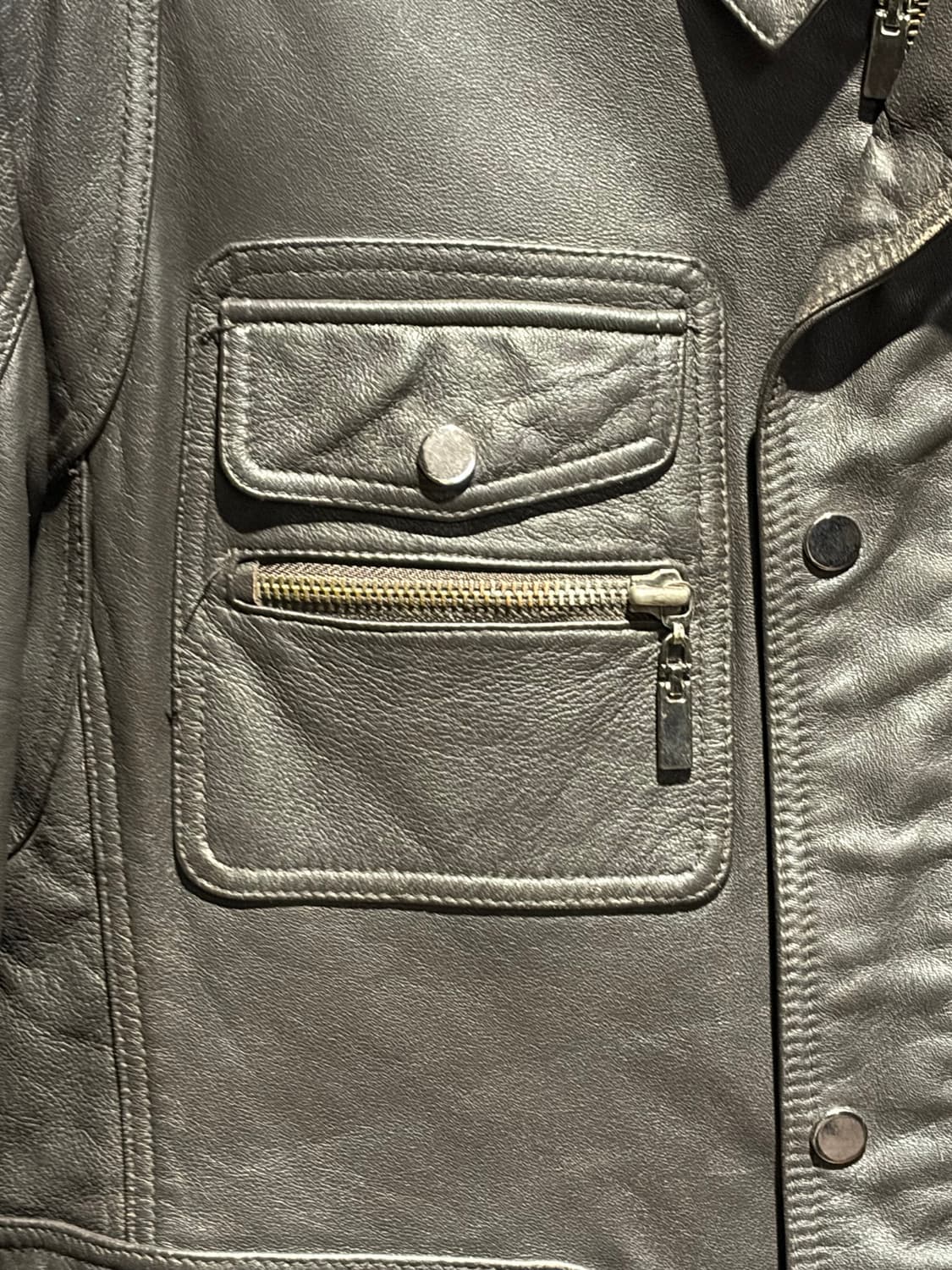 Vintage 4pocket biker jacket/ 양가죽 라이더자켓 상품이미지8