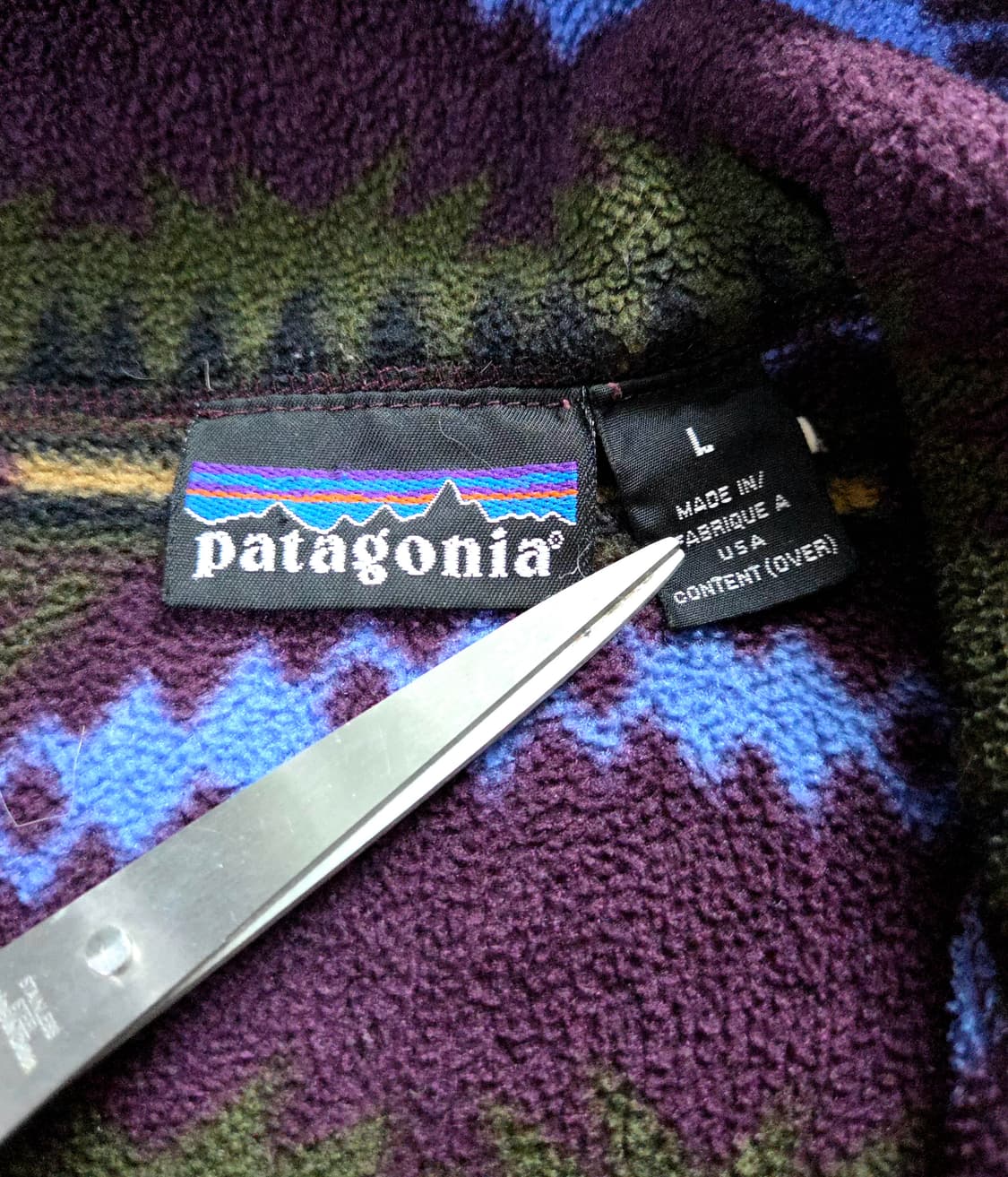 (L)파타고니아 Usa 90s Rare 아즈텍 패턴 신칠라 풀오버 집업 상품이미지3
