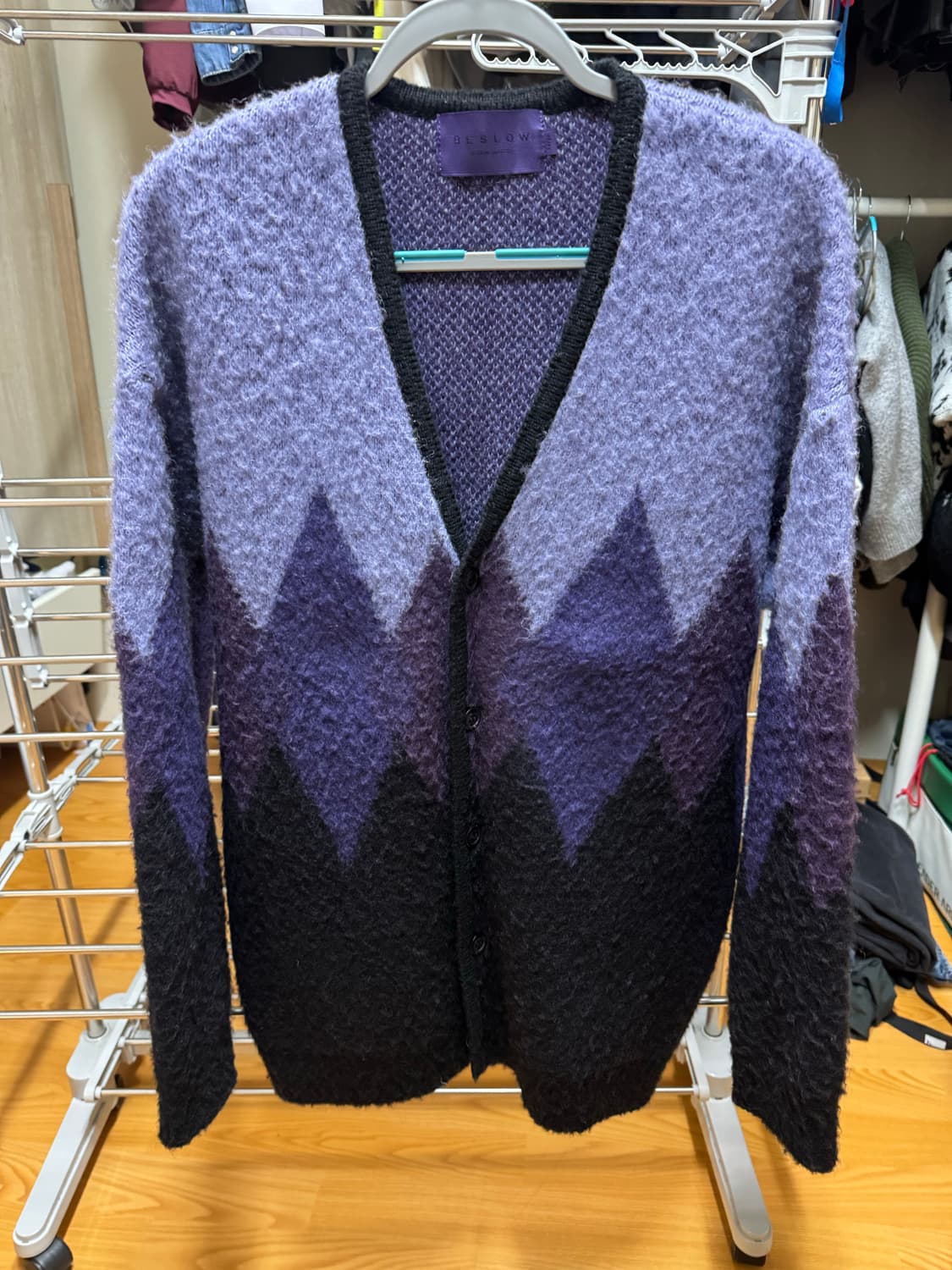 비슬로우 아가일 가디건 라지 상품이미지1