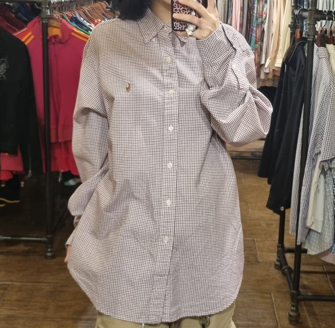 [Hi] polo 폴로 긴팔 체크셔츠 블루/레드 상품이미지3