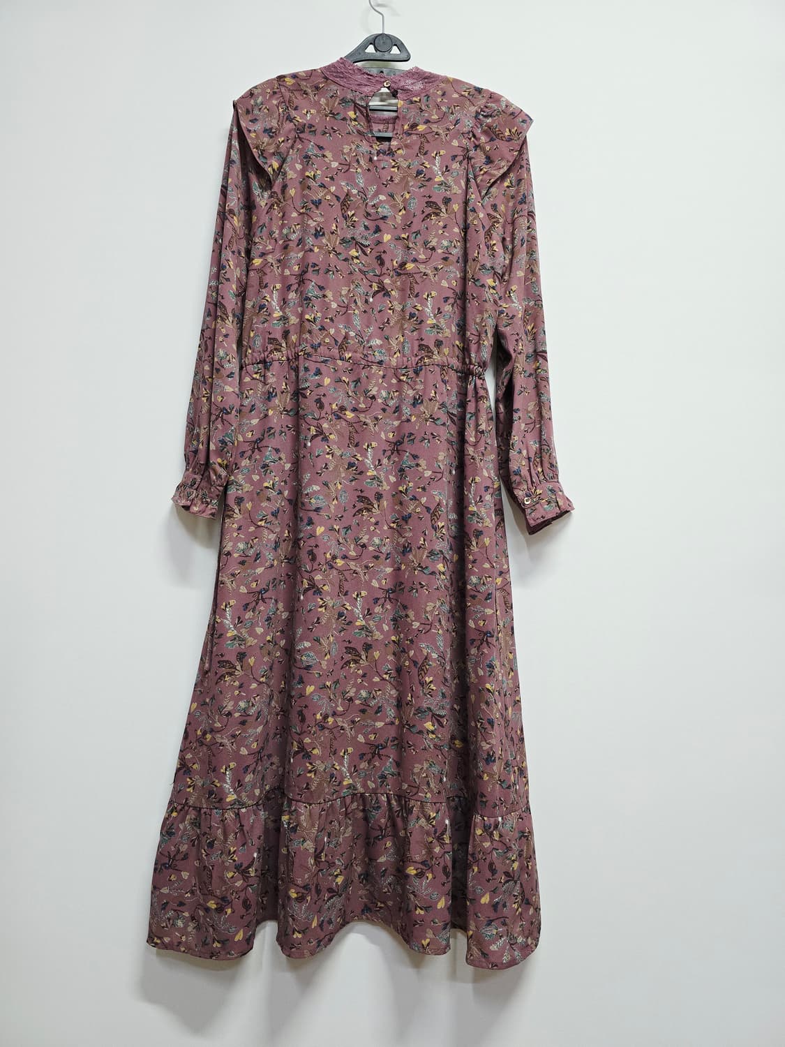 thursdayisland 잔꽃무늬 롱 원피스 프릴 장식 상품이미지6