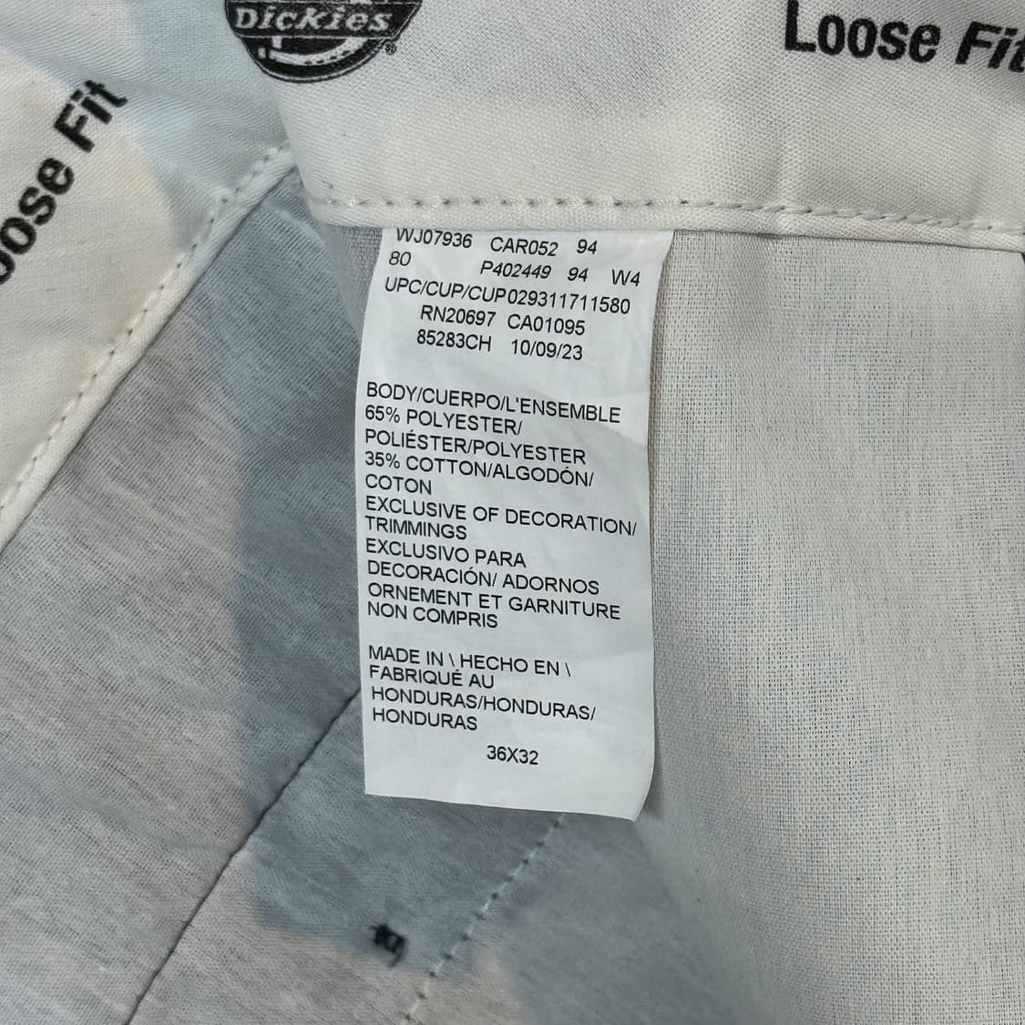 36inch) 디키즈 더블니 루즈핏 차콜 그레이 면바지 치노팬츠 상품이미지8