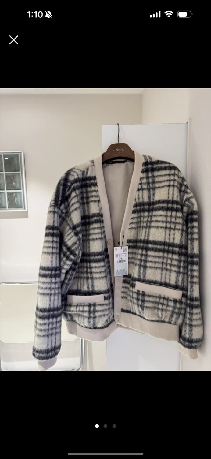 자라 체크 가디건 M 상품이미지1