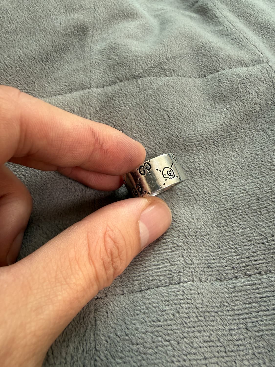 구찌 고스트 링 실버 12mm 상품이미지5