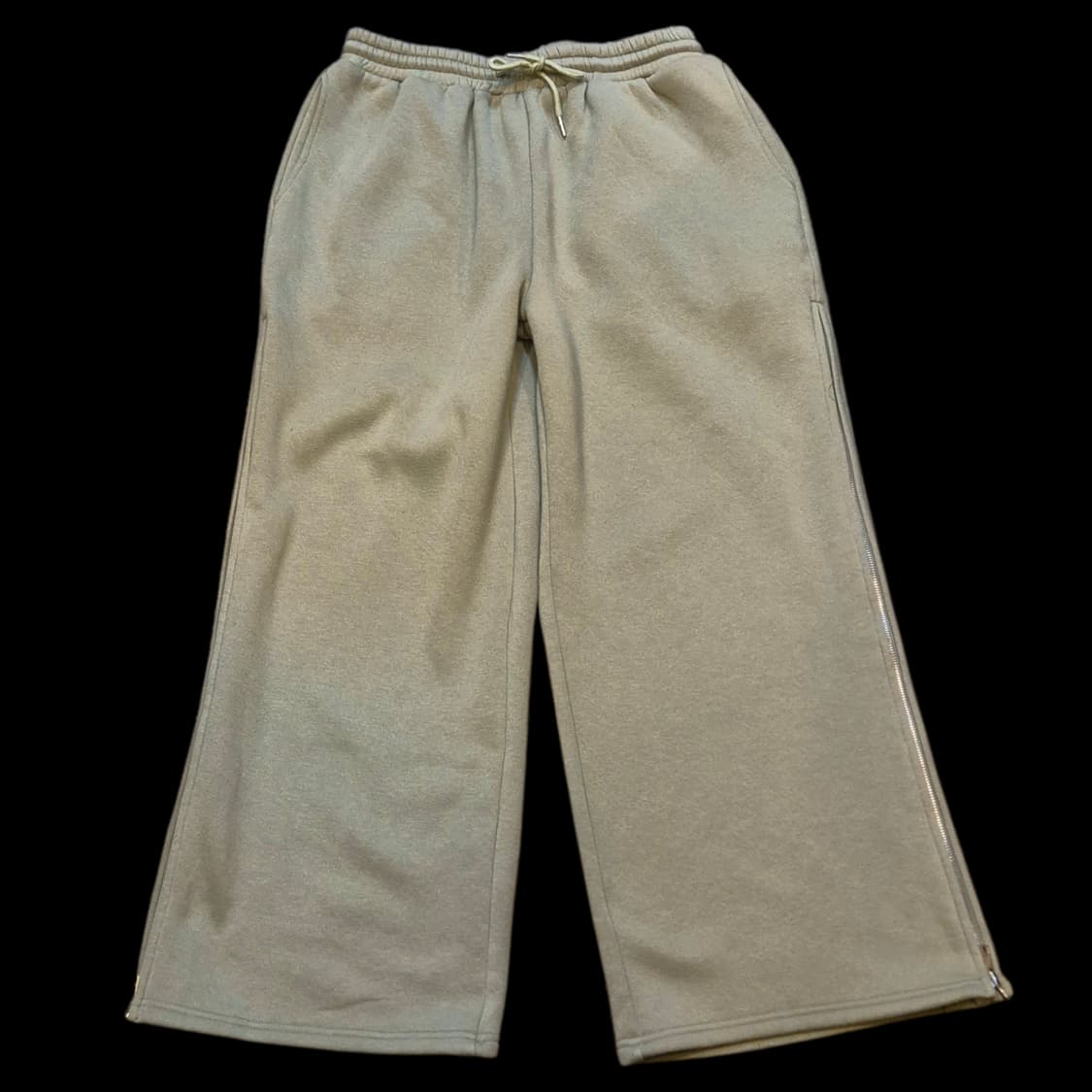 32~34인치 사이드 지퍼커스텀 카키 와이드 트레이닝팬츠  상품이미지1