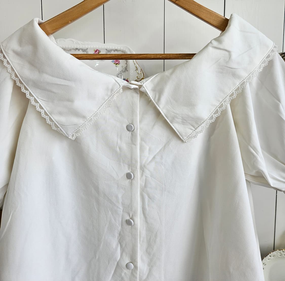 (Honey Cinnamon) 빅카라 리본 블라우스 상품이미지6