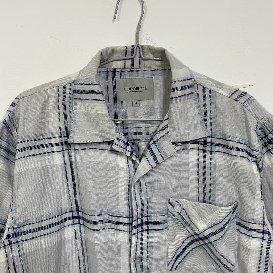 칼하트 체크 반팔 셔츠 그레이 상품이미지3