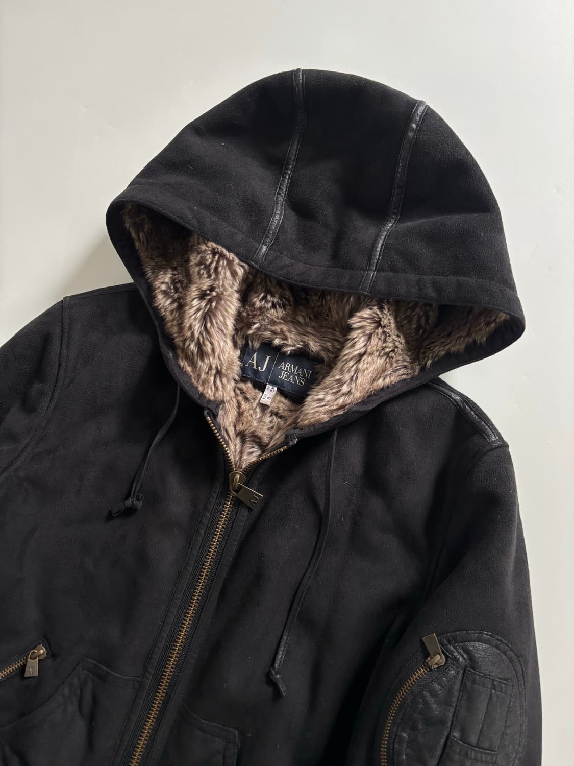 Armani Jeans 아르마니 진스 블랙 퍼 집업 상품이미지7