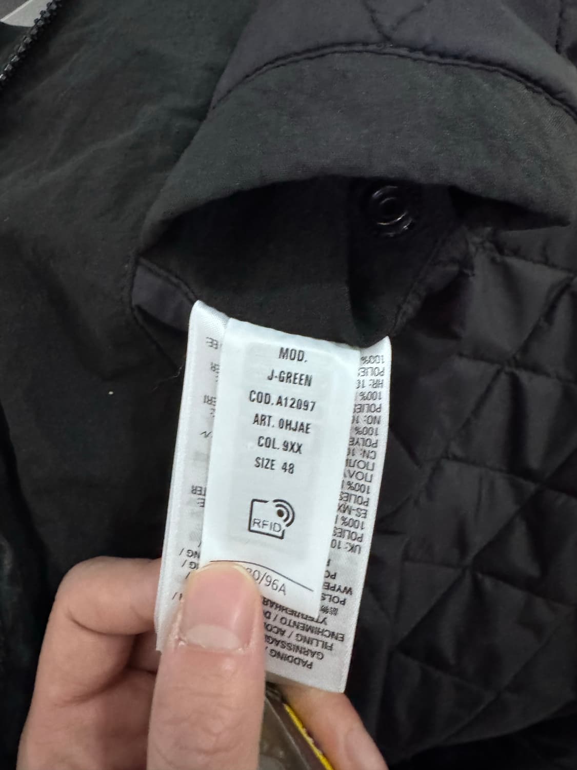 디젤 J-GREEN 후드 윈드브레이커 블랙 48 상품이미지5