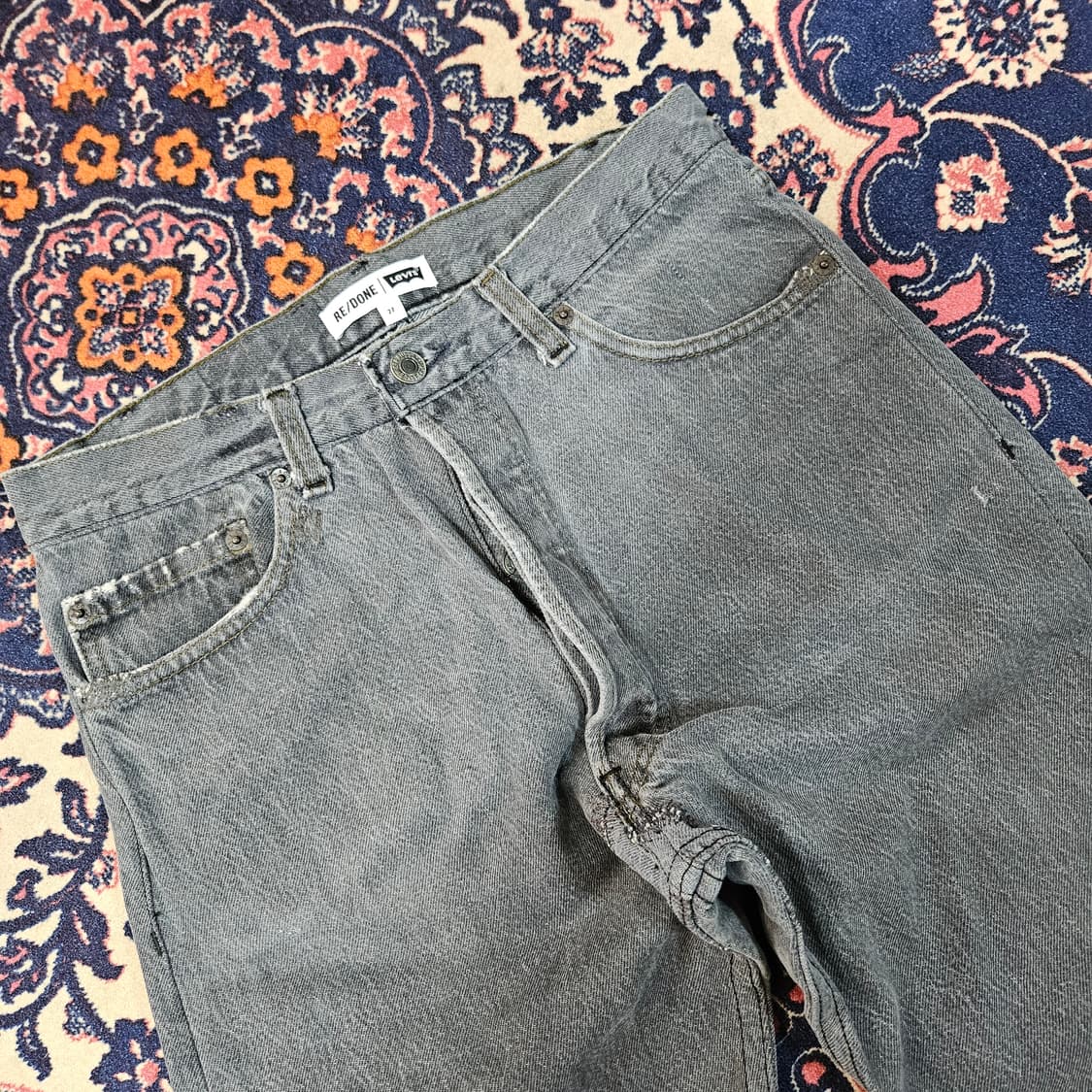 RE/DONE 리바이스 포켓 데미지 빈티지 무드 데님 팬츠 27size 상품이미지5