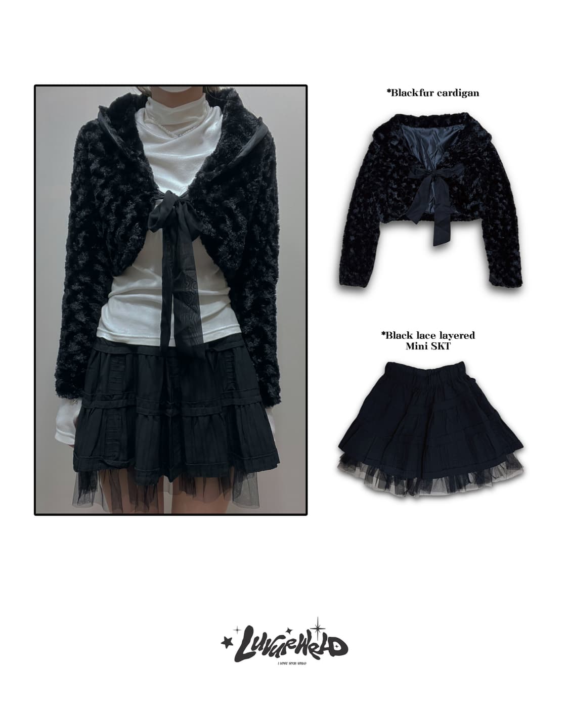 빈티지 블랙레이스 미니스커트 갸루 상품이미지1