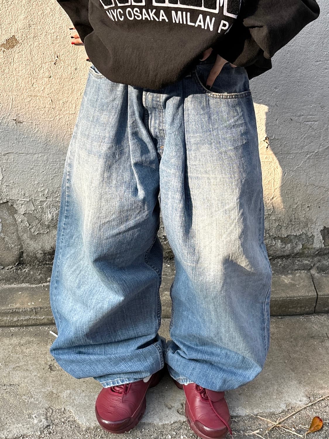 90s LEVIS 559 데님 워싱 와이드 팬츠 상품이미지4
