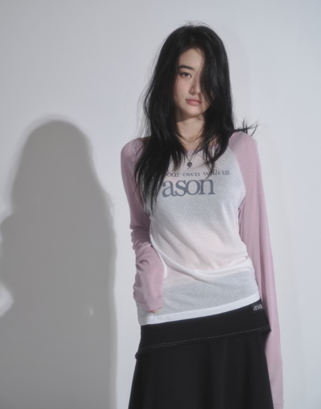 애즈온 소르베 롱슬리브 긴팔 핑크 상품이미지2