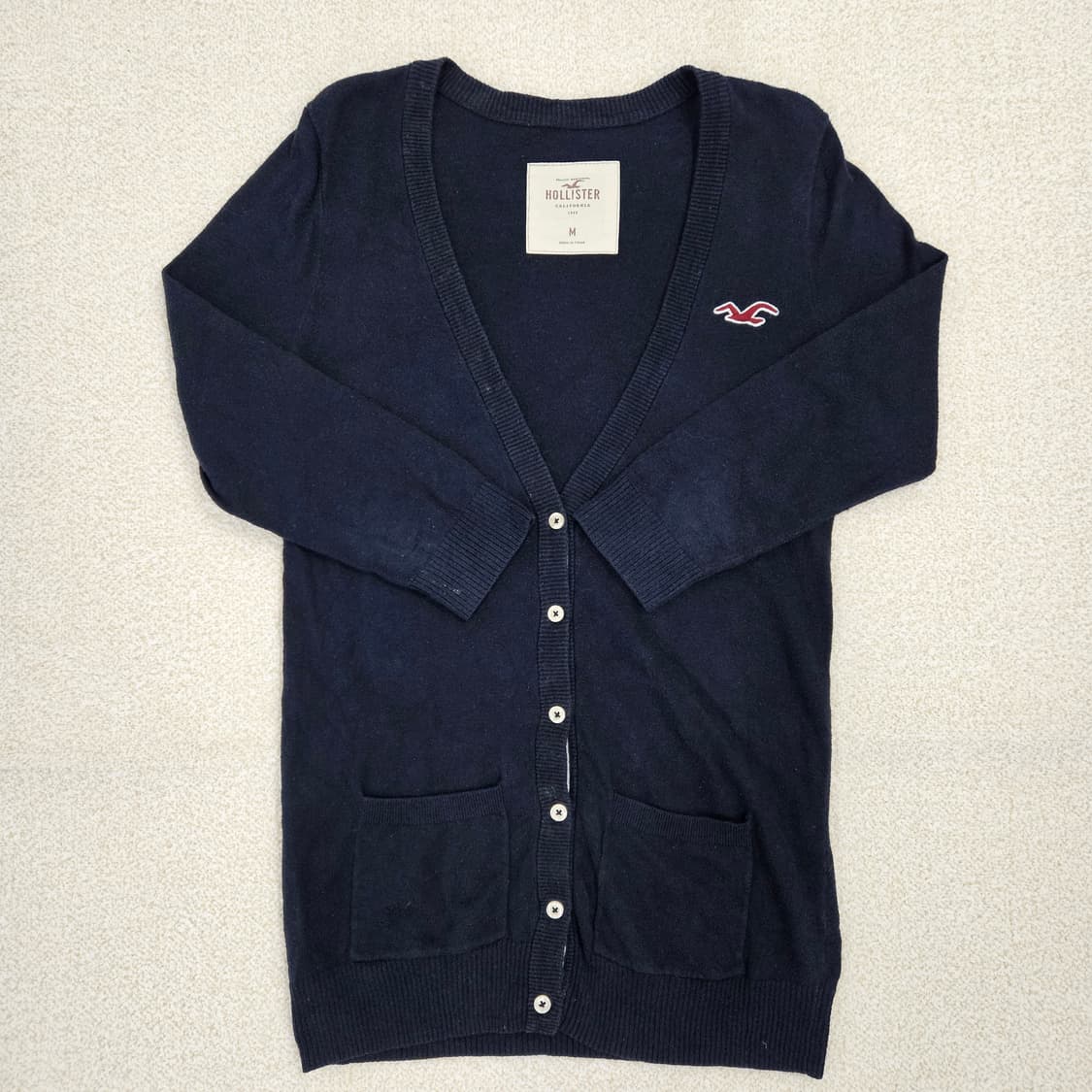 [M] 홀리스터 여성 네이비 브이넥 포켓 가디건 1027JM2 상품이미지1