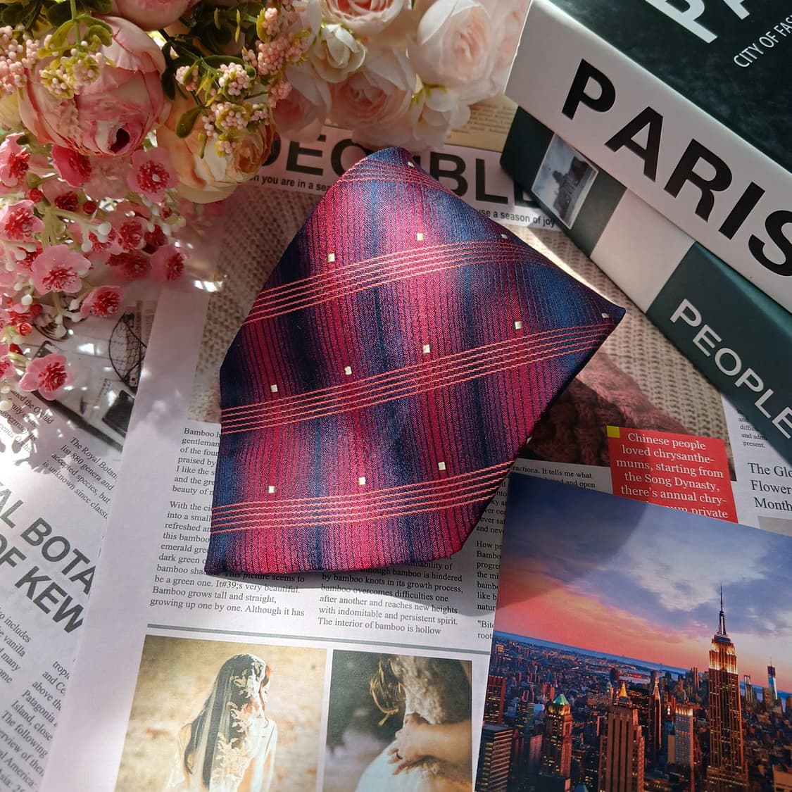 아쿠아스큐텀 실크 와인 스트라이프 넥타이 9.5cm A등급 E962
 상품이미지4