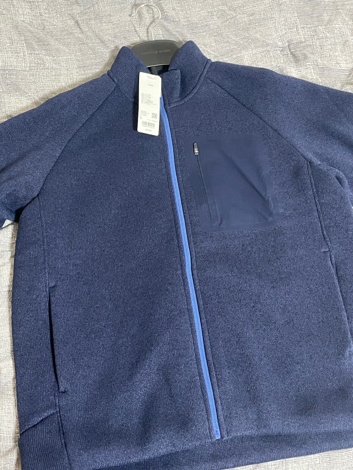 유니클로 니트 후리스 자켓 네이비 L 새상품 상품이미지1