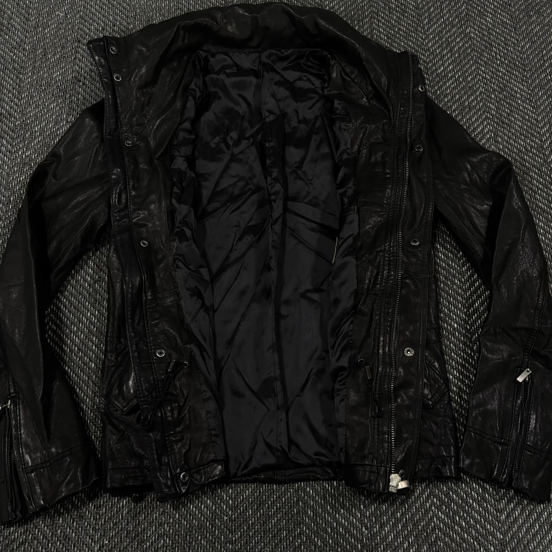 램스킨 슬림핏 히든후드 자켓 블랙 상품이미지2