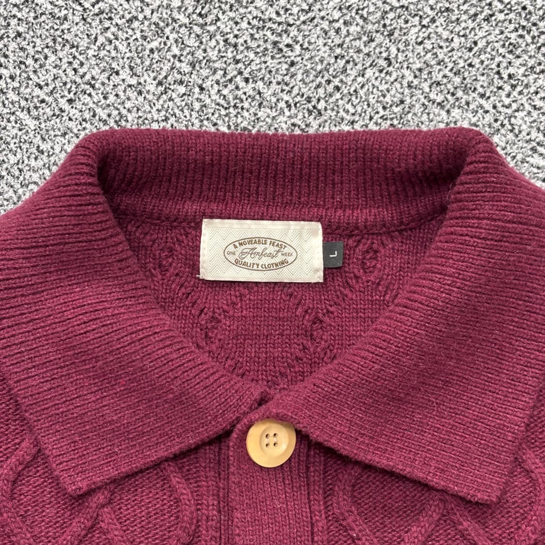 암피스트 피셔맨 가디건 버건디 L 상품이미지2