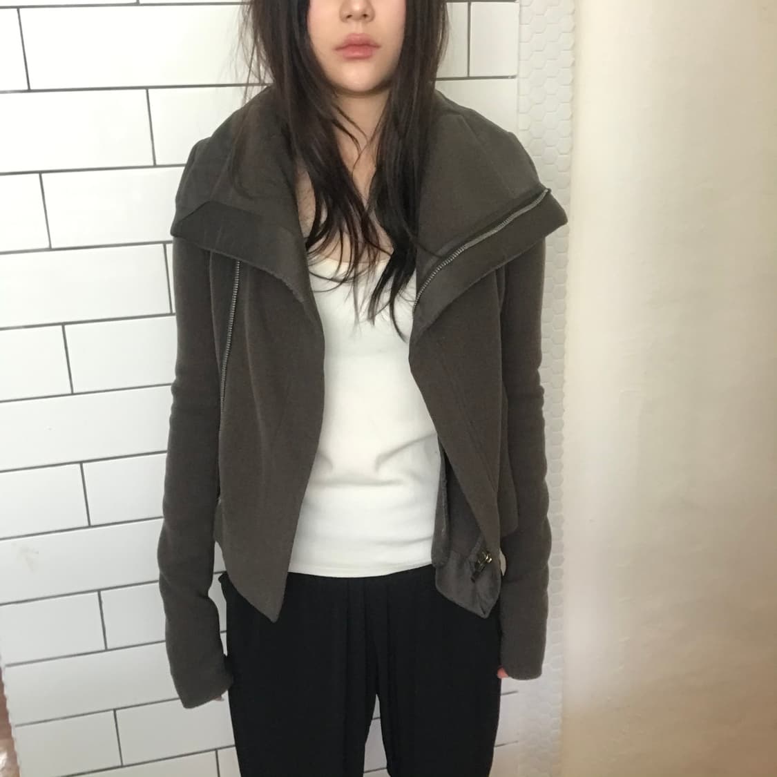 릭오웬스 하이넥 드레이핑 자켓 상품이미지1