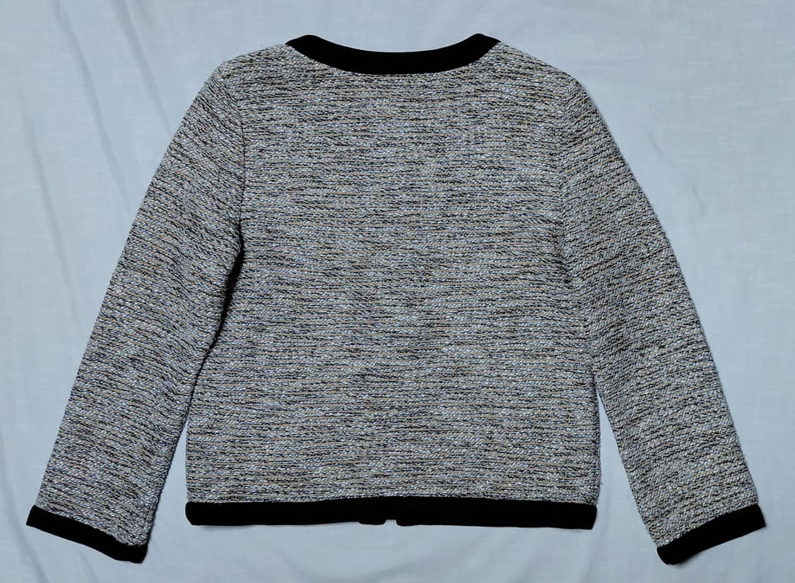 LaLa Stella 클래식 트위드 노칼라 지퍼 자켓 (S사이즈) 상품이미지7