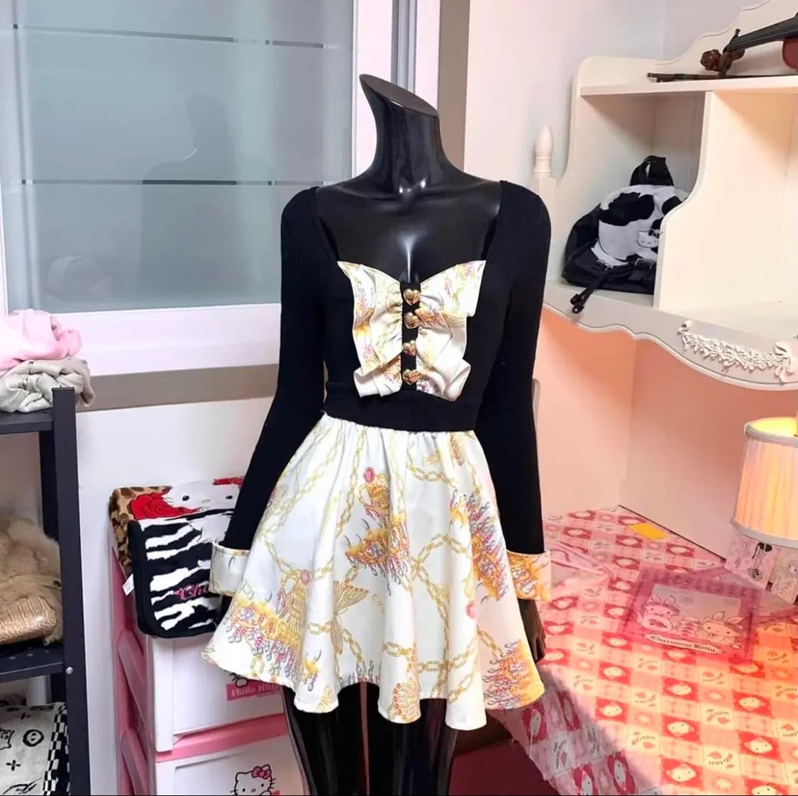 MA*RS마즈 하트 금장 샹들리에 원피스 히메오네갸루 핀터109일본빈티지 상품이미지3