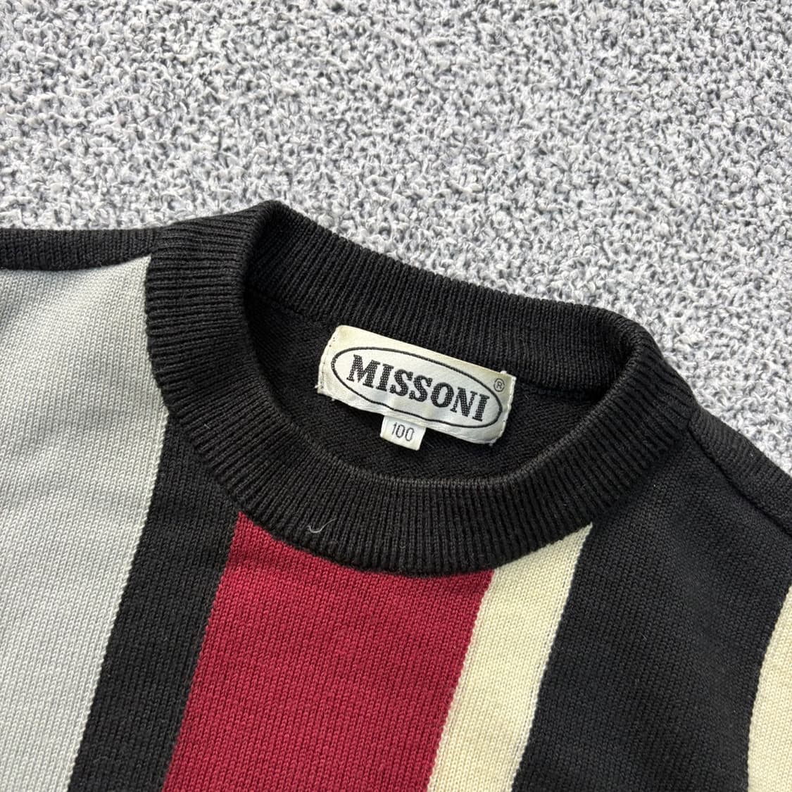 100 미쏘니 빈티지 배색 긴팔 울 니트 0402J 상품이미지2