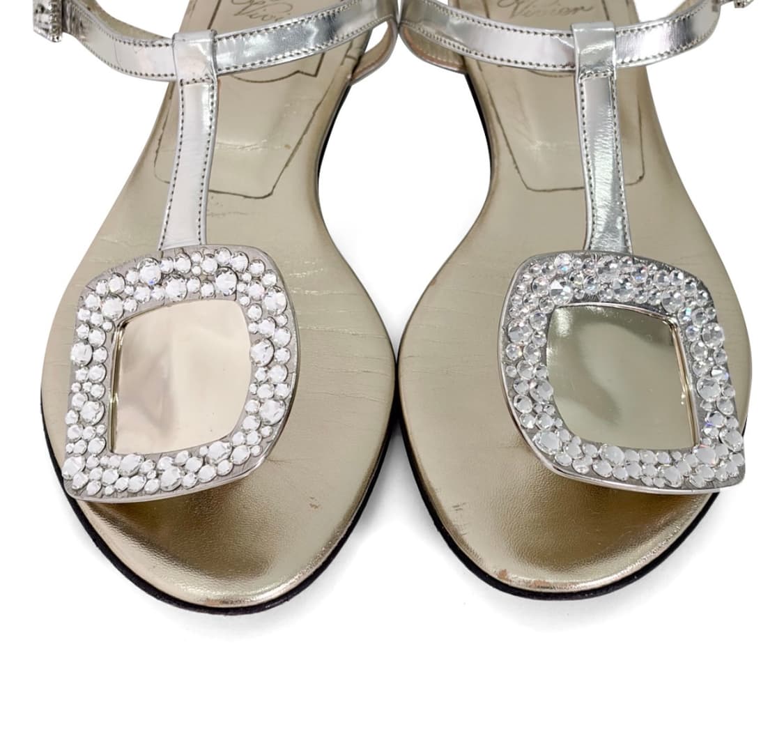 [34.5] 로저비비에 여성 비키비브 크리스탈 스트라스 샌들 뮬 골드 상품이미지8